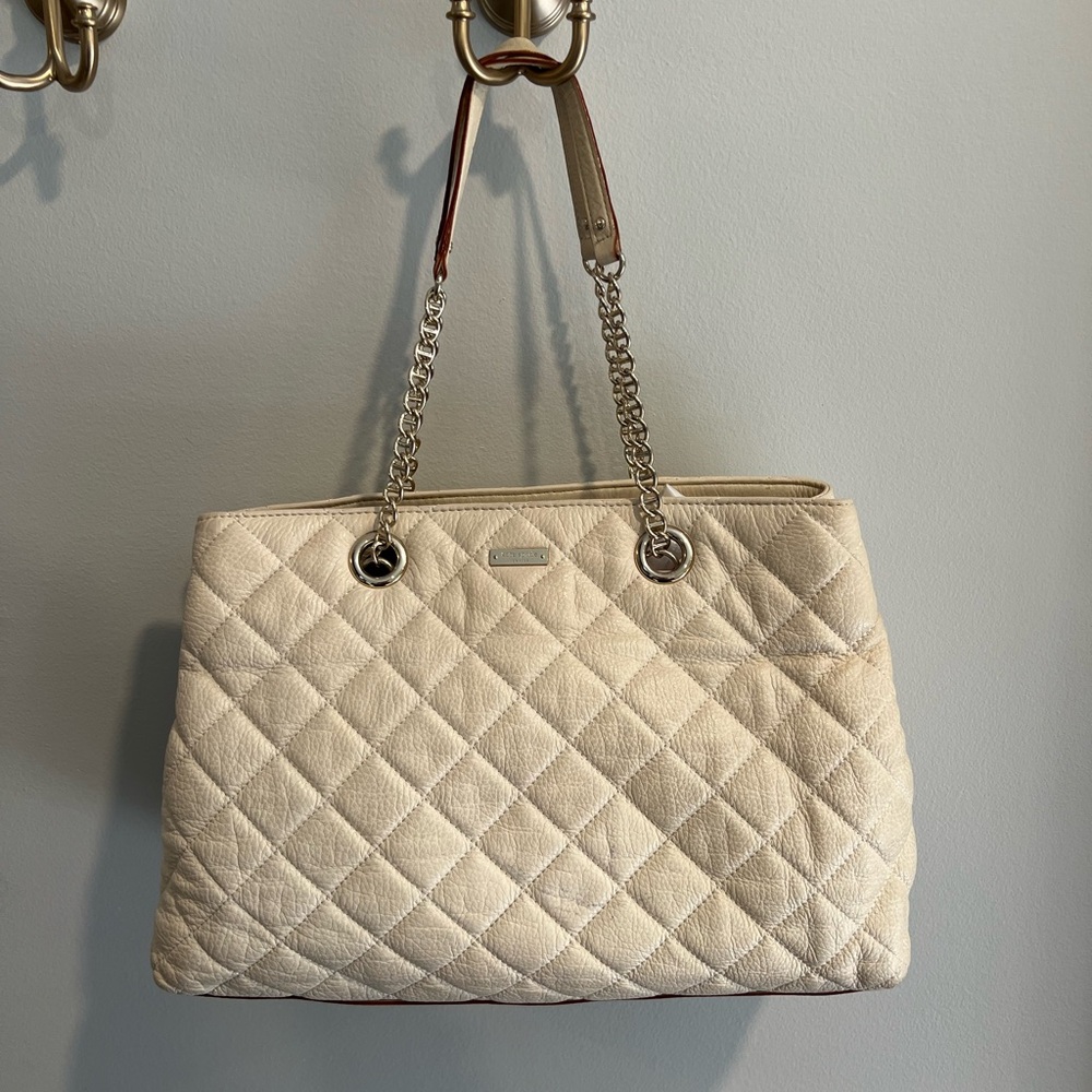 Kate Spade Cream Quilted Tote Bag